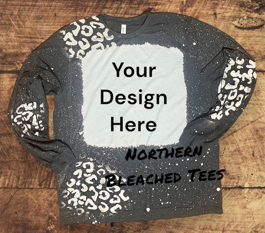 Leopard Long Sleeve Shirts, Blank Bleached Long Sleeve Shirts, Sublimation Long Sleeves, Polyester LongSleeves