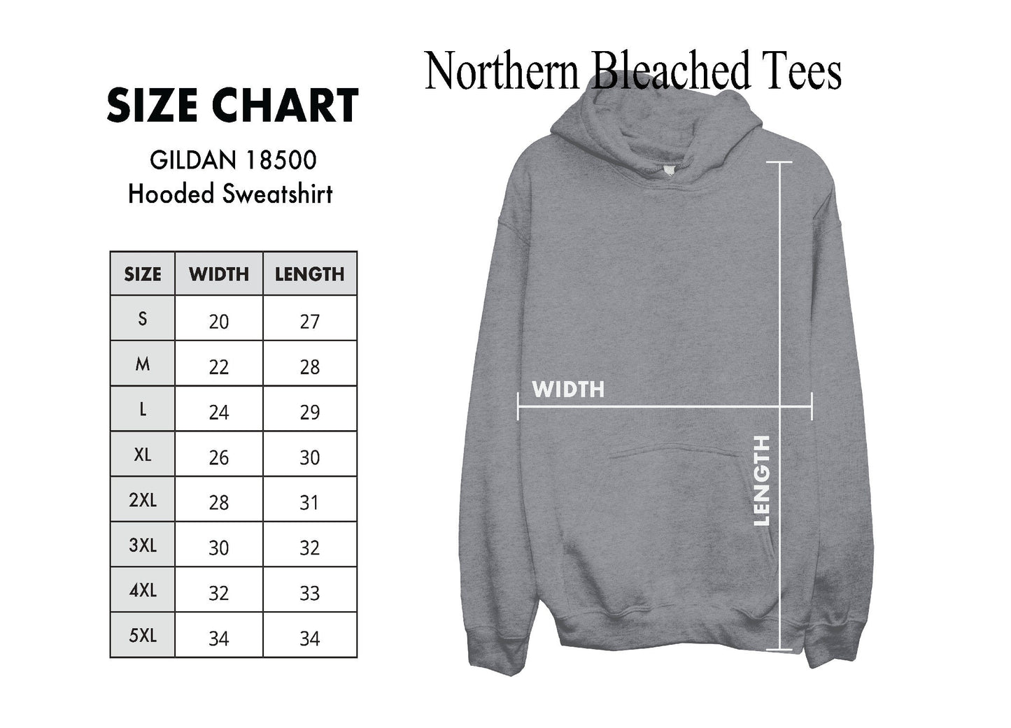 Gildan 18500 Hooded Sweatshirt Color Chart