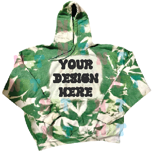 Acid Wash Sport Green Hoodie, Bleached Hoodies