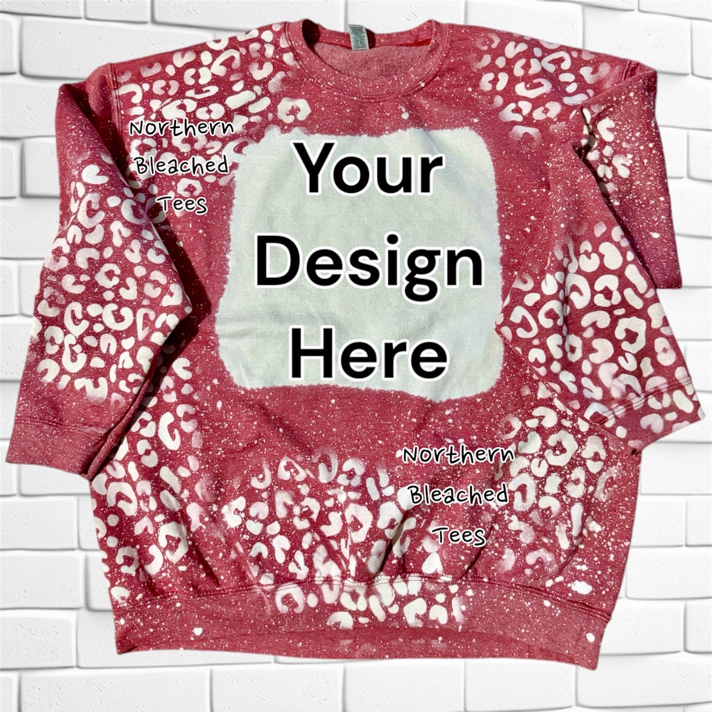 Leopard Sweatshirt, Checkered Flag Sweatshirt, Custom, Bleached Sweatshirts, Blank Bleached Crewnecks, Sublimation, Bulk, Gildan Crewnecks
